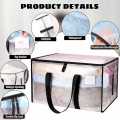 4 Pack Large Storage Lids Clear Heavy Duty Totes Packing Bags With Zips For Moving Clothes. 