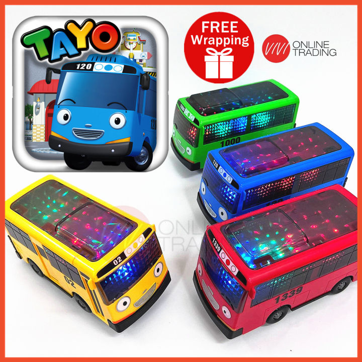Tayo The Little Bus Characters with Lights Music Vehicle Toys Mainan Budak