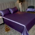 32°Summer Ice Silk Bed Sheets Single Piece Simple Solid Color Cool Silk Quilt Single Silk Drawsheet Bed Sheet Bedding. 