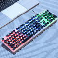 H300 wired luminous punk keycap gaming mechanical keyboard game Anti-ghosting blue switch color backlit wired keyboard for pro gamer laptop PC. 