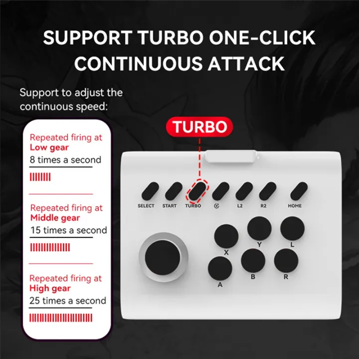 Wireless%20Joystick%20Controller%20Arcade%20Fighting%20Game%20Fight%20Stick%20Gaming%20Joystick%20Replacement%20Parts%20for%20///Switch/PC/Android%20White+Black%20-%20Image%202
