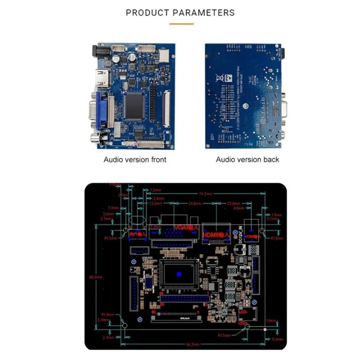 7%20Inch%201024%20X%20600%20LCD%20Screen%20Display%20Driver%20Board%20W/Driver%20Board%20Monitor%20for%20Raspberry%20Pi%20Support%20AV%20Reversing%20Priority%20-%20Image%204