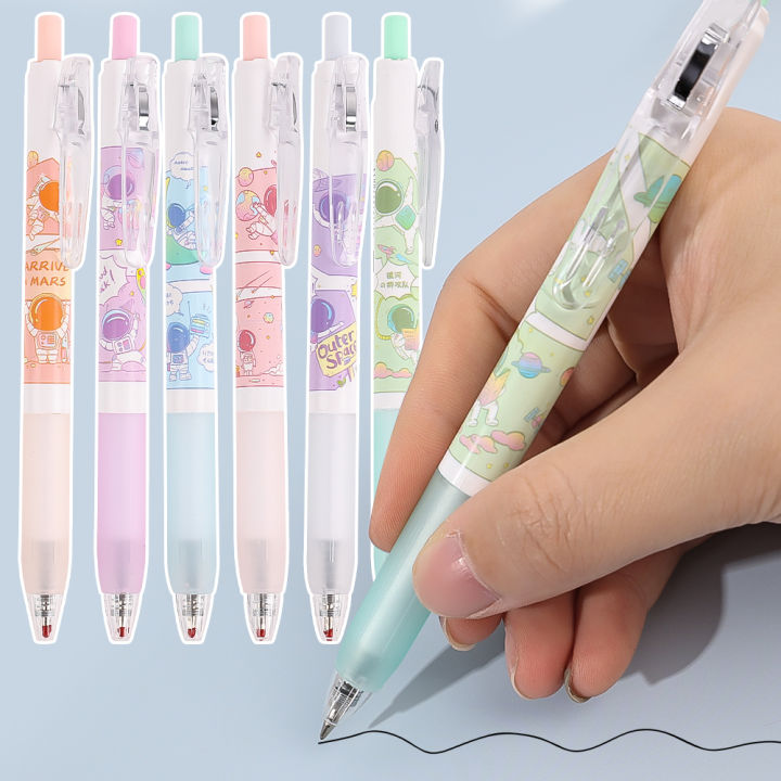 1/5pcs Random Color Astronaut Cartoon Style Press Gel Pen Student 0.5mm ...