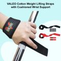Valeo Padded Cotton Lifting Straps with Cushioned Wrist Support Gym Band Strap for Weight Lifting Strap CrossFit Training Fitness Sports Gymnastics Gym Strap Weightlifting Strap Push-Ups Dumbbell Presses Fitness Gym Wrist Band Supporter Bar Strap Gym Belt. 