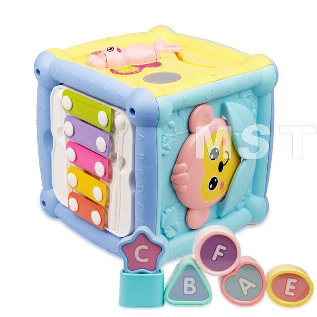 Hand Round Learning Early Toys For Kids Shape Musical Baby Drums Cube ...
