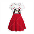 MINISO Disney Girl Dresses Summer 3D Cartoon Mickey Mouse Minnie Short Sleeve Cute Birthday Party Princess Dress Toddler Clothes. 
