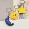 Moon And Star Keychain PVC Keychain Soft Rubber Keychain Cute Keychains Smiling Sun Keychain Souvenir Keychains. 
