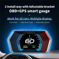 Car Heads Up Display, Car Smart Obd2 Gauge Display, Gps Speedometer with Vehicle Speed, Rpm, Fuel Consumption Voltage. 