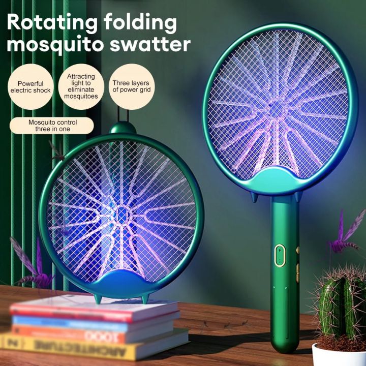 3000V Electric Mosquito Racket Mosquito Killer Lamp USB Rechargeable Foldable Mosquito Repellent Lamp Swatter Fly SwatterFitness Accessories