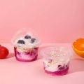 25pcs 250ml Disposable Container Plastic Clear Cup With Lid For Storage Sauce, Jelly, Yogurt, Mousse Cups & Bowls. 