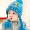 Baby Wool Cap/ Baby Kids Winter Hat Toddler/ Girls Boys Woolen Cap/ Soft Warm Velvet Fur Knitted Hat Stylish Design/ Cap with Ear Warmer. 