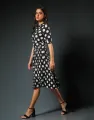 Spring & Summer Polka Dot Dress with Pleated Skirt. 