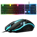 T-Wolf TF230 Wired Keyboard & Mouse Set 104 Keys USB Wired Keyboard 2400DPI Mouse RGB Backlit Gaming Keyboard Mouse Combo. 