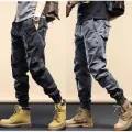 Summer Overalls Men's American Retro Trendy Jogger Pants Men's Welding Wear-Resistant Anti-Scald Loose Casual Pants1/2. 