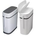 12l Narrow Trash Can With Toilet Brush Wastebasket For Kitchen Bathroom Bedroom Double Waste Basket Bin. 