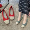 Women's Flat Shoes Internet Hot Shoes Peas Shoes2023Spring and Summer Breathable Soft Bottom Ballet Grandma Shoes All-Matching Lazybones' Shoes. 