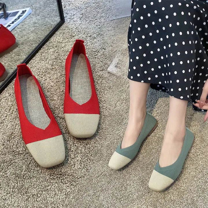 Women's%20Flat%20Shoes%20Internet%20Hot%20Shoes%20Peas%20Shoes2023Spring%20and%20Summer%20Breathable%20Soft%20Bottom%20Ballet%20Grandma%20Shoes%20All-Matching%20Lazybones'%20Shoes%20-%20Image%204