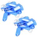 40 Pcs Key ID Label Tags Split Ring Keyring Keychain Blue. 
