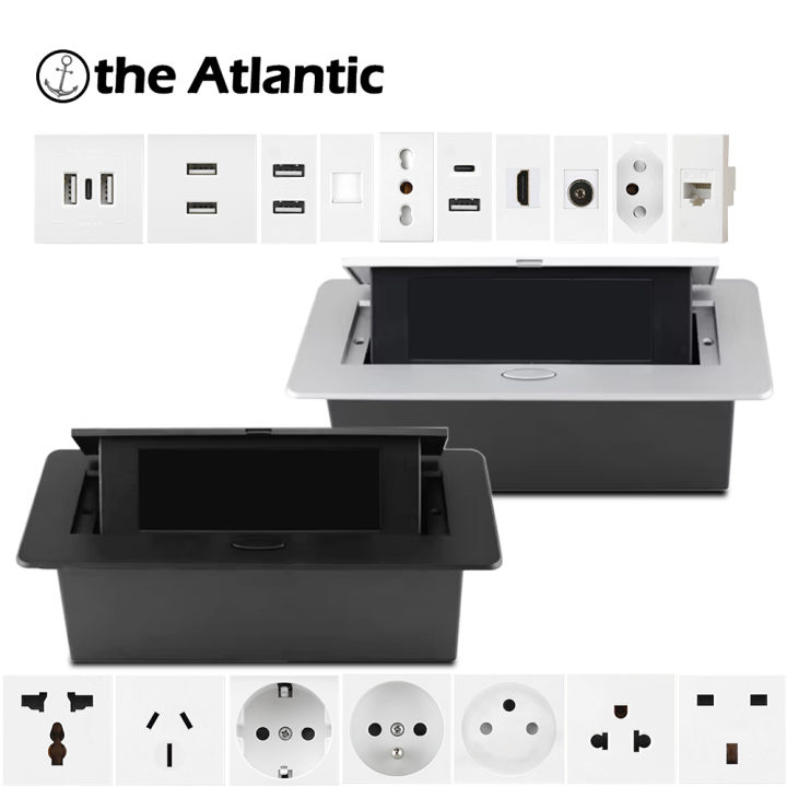 Countertop Multi Socket Multi Functional Countertop 16A EU FR AU Plug Socket DIY Desktop Socket ...
