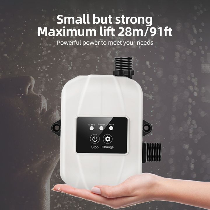 Water Pressure Booster Pump for Home 24V Automatic Shower Water Pressure Booster Silent Water Recirculating Pump with Power Adapter 150W Max Lift 92ft for Sprinklers Shower Kitchen Garden