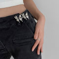 Adjustable Fashion Butterfly Button Fixed Tightening Pins Waist Buckle For Pants No Sewing Required Waist Closing Artifact Tool Conbo. 