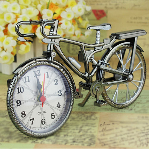 【Special offer】Home Decor Retro Bicycle Alarm Clock Arabic Numeral ...