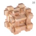 10Styles Kids Children Luban Lock Intellectual Brain Tease Game Puzzle 3D Handmade Wooden. 