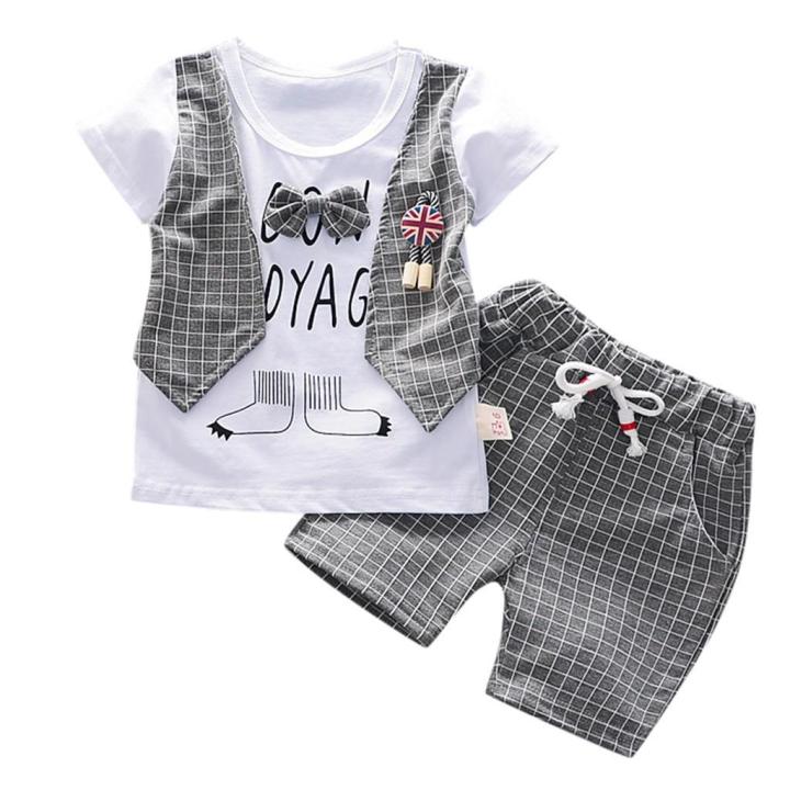 Toddler%20Baby%20Boys%20Gentleman%20Bow%20T-shirt%20Tops%20Shorts%20Pants%20Outfits%20Clothes%20Set%20-%20Image%203