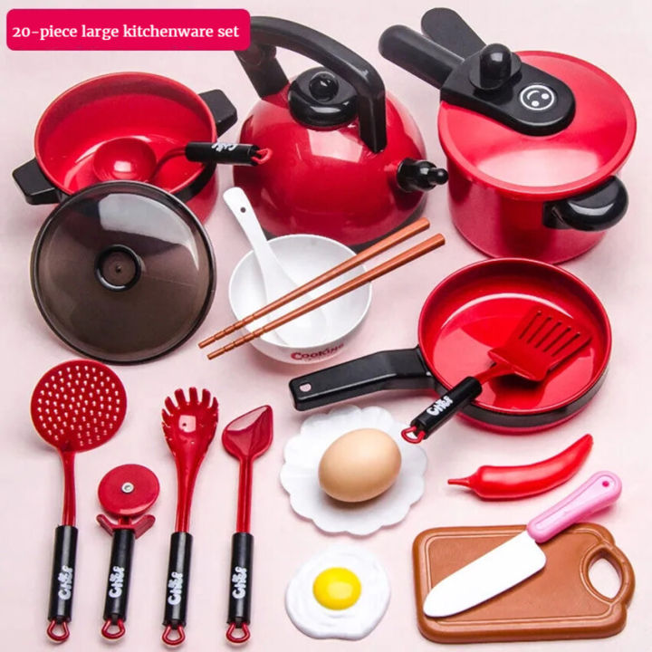 Meettoy 61PCs baby kitchen set toy plastic kids cooking toys with pots pans utensils cookware play house toys for boys girls 2-6 years old