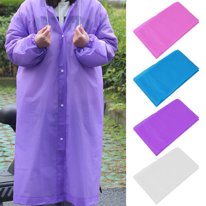 Adult EVA Raincoat Reusable Thickened Waterproof High Quality Women Men Camping Transparent Poncho Rainwear Suit 1Pcs