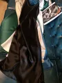 Yfashion Women Cotton Satin Sleeveless Dress Fashion French V-neck Spaghetti Strap A-line Skirt Solid Color Loose Large Size Dress. 