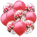 10 Pcs Balloon Set with 5 Confetti & 5 Chrome Balloons Wedding Birthday Anniversary Party Decoration. 