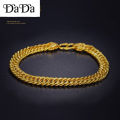 Original 18k Pure Gold Men's Bracelet Boss Euro Coin Tank Flat Chain Bracelet. 
