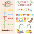 54 Pcs DIY Flower Garden Building Toy - The Bouquet Dream Garden Girls Flower Interconnecting Blocks Educational Toys. 