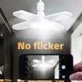 E27 Led Light Bulb Fan 30W 45W 60W Super Bright Led Industrial Lamp Bulb Foldable Ceiling Light 85-265V for Home Garage Lighting. 