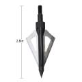 12PK Black 3 Blades Archery Broadheads 100 Grain Screw-In Arrow Heads Arrow Tips. 