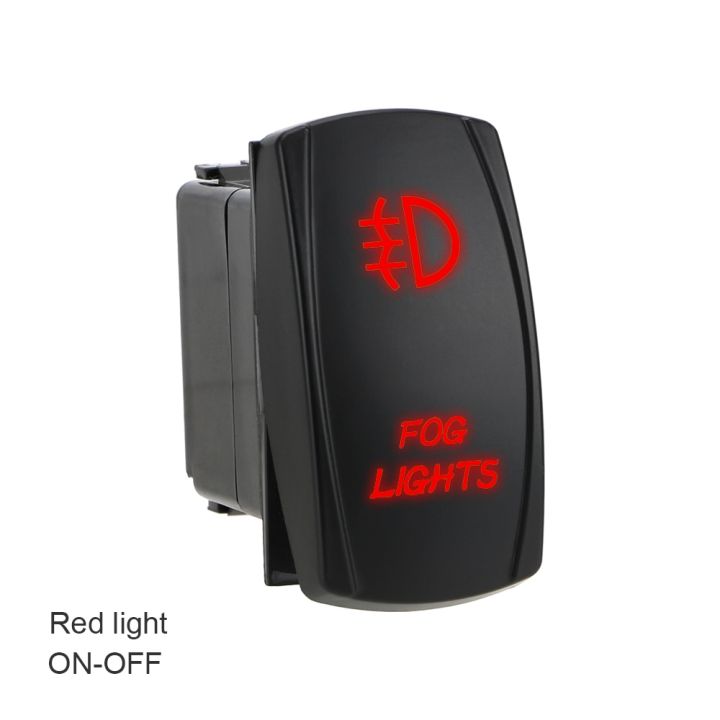 【Red】 5 Pin Light Switch Car Dashboard Button Connector Illuminated ON-OFF Rocker Switch Automobile Modification