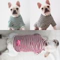 A Spring Summer Pet Dog Shirt Fashion Striped Short Sleeve High Collar Cotton Shirt Universal Dog Clothes For Most Dogs. 