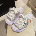 Summer Women Graffiti Slippers Sandals Platform Shoes Mules Flip Flops Street Clogs Flat 2023 New Sweet Casual Shoes For Female. 