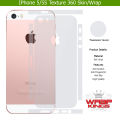 For Iphone 5/5s Skin/Wrap 360 Protection Sheet/ Carbon fiber/ Matte/ Transparent/ Lamination Back And Sides Included Camera Skin. 
