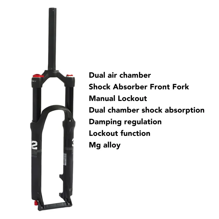 Bicycle%20Front%20Fork%20Black%2026inch%20Bike%20Air%20Suspension%20Fork%20for%20Hiking%20-%20Image%205