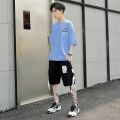 Men's sport suit2023New Spring and Summer Short Sleeves Set of Casual Clothes Teen Trend Korean Style Handsome. 