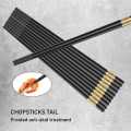 5 Pairs Alloy Chopsticks - Reusable Fiberglass Alloy Non Slip Japanese Chinese Korean Chop Sticks Pack by ZinZen. 