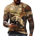 Ancient Greek Mythical Animal Theme Men's T-shirt Antique 3D Printing Pattern High-quality Lycra Polyester Obese Physique S-5XL. 