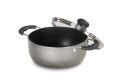 Bristo Platinum Non-Stick Casserole 16cm With Glass Lid. 