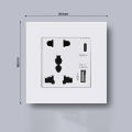 Power 2100MA USB Outlet Crystal Glass Panel 13A UK Wall Type C Interface Socket. 