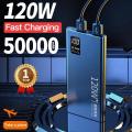 50000mAh Power Bank 120W Super Fast Charging 100% Sufficient Capacity Portable Battery Charger Digital Display For iPhone Xiaomi. 