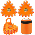 3Piece Roadside Safety Warning Lights Warning Light Roadside Warning Safety Disc Beacon Flashing Flare Kit ,Triangle. 