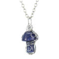 Handcrafted Handwoven Mushroom Jewelry Natural Stone Agate Pendant Necklace Intricate Weaving Unique Design Diy Jewelry Accessories for Wear Boho Chic Style. 