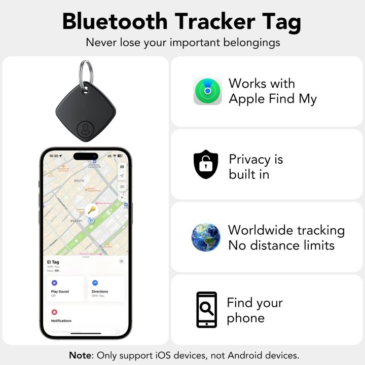 Air Tag GPS Item Finder Works with Find My APP Air Tags Key Finder for Bags Luggage Replaceable